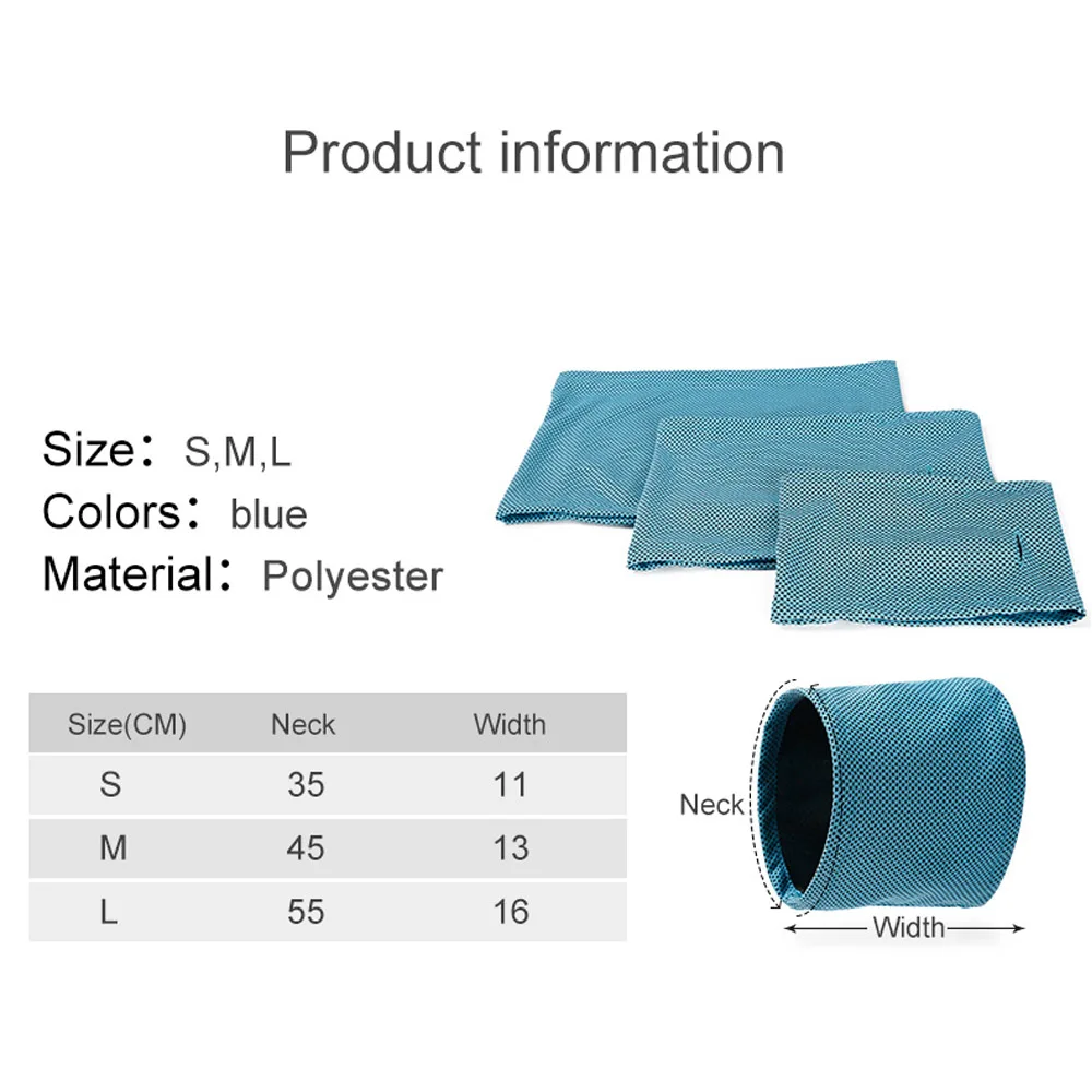 

1PC Summer Instant Ice Cooling Dog Bandana Scarf for Pet Small Dogs Bulldog Polyester Sunstroke Cooling Neck Wrap dog collar