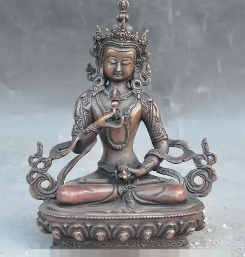 

S06050 9" Old tibet buddhism Joss bronze Vajrasattva Phurpa Tara goddess kwanyin statue