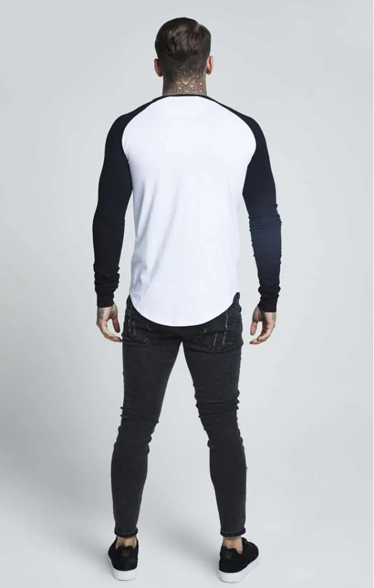 Мужская Осенняя хлопковая шелковая футболка из siksilk Kanye West, футболки с длинным рукавом в стиле хип-хоп, футболка s, мужские удлиненные футболки с