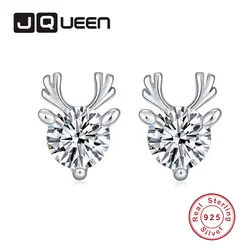 JQUEEN классический Шелк Серебряный рога серьги 925 Свадебные для женщин Jewelry женское кольцо