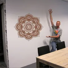 Мандала Цветок индийская Спальня наклейка на стену искусство наклейки Фреска дома Винил семья Jun28 профессиональная заводская цена Прямая