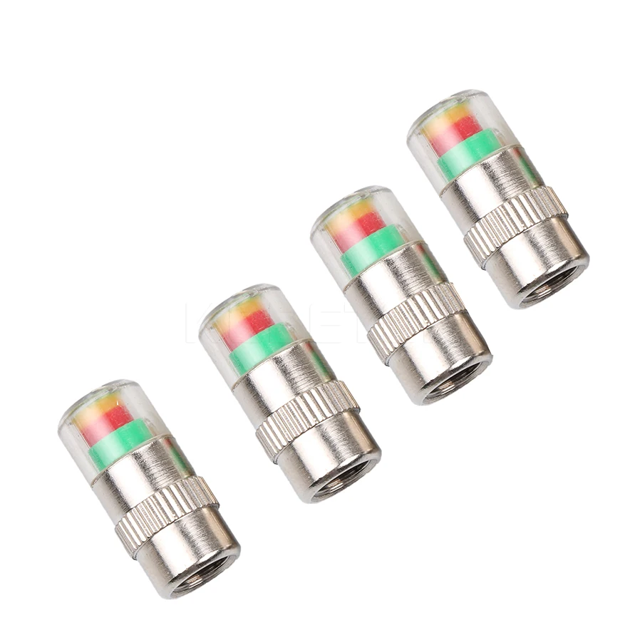 

4pcs/set Car Tire Pressure Monitor Valve Stem Cap 2.4Bar Sensor Indicator Bar Air Warning Alert Valve Pressure Diagnostic Tools
