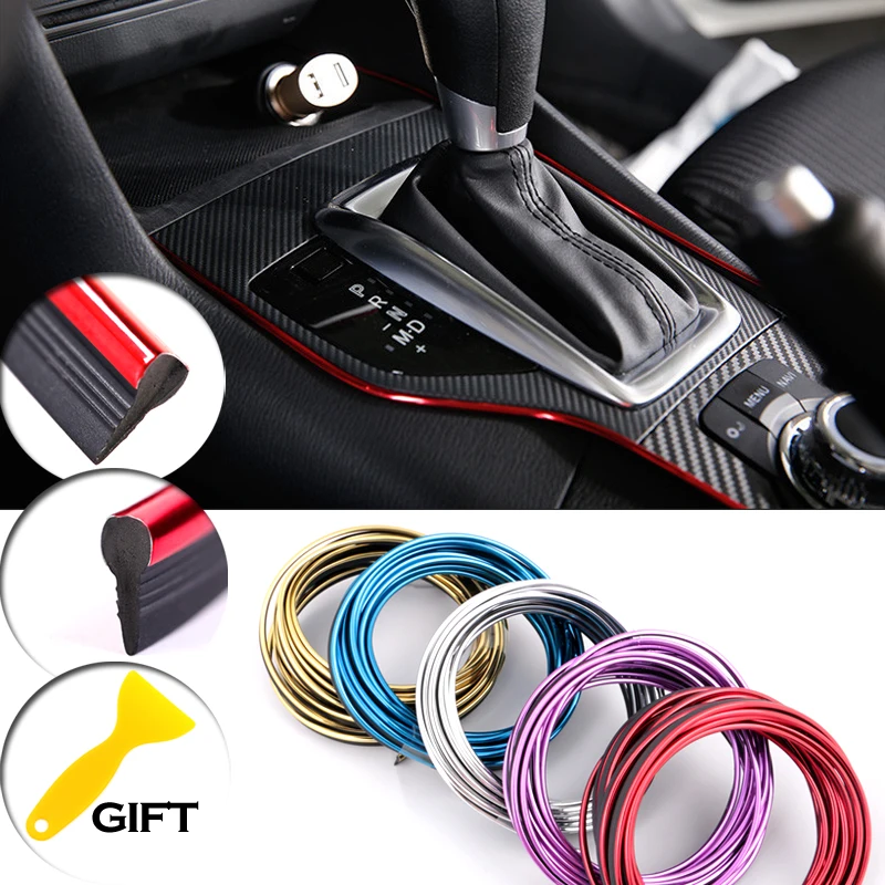 

5M Car-Styling Auto DIY Decoration Thread Car Sticker Car Styling Insert Type Air Outlet Dashboard Case For VW Strip Accessories