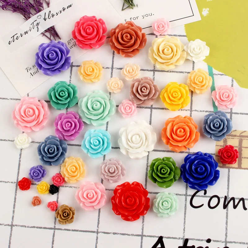 

30pcs DIY resin simulated daisy flower charms floral cabochon ornament craft decoration fashion jewelry making material trinket