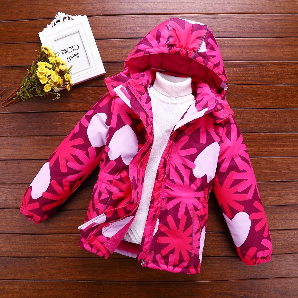 Fashion Thicken Warm Cotton Winter Waterproof Baby Girls Jackets Child Coat Heavyweight Children Outfits For 3-12 Years Old