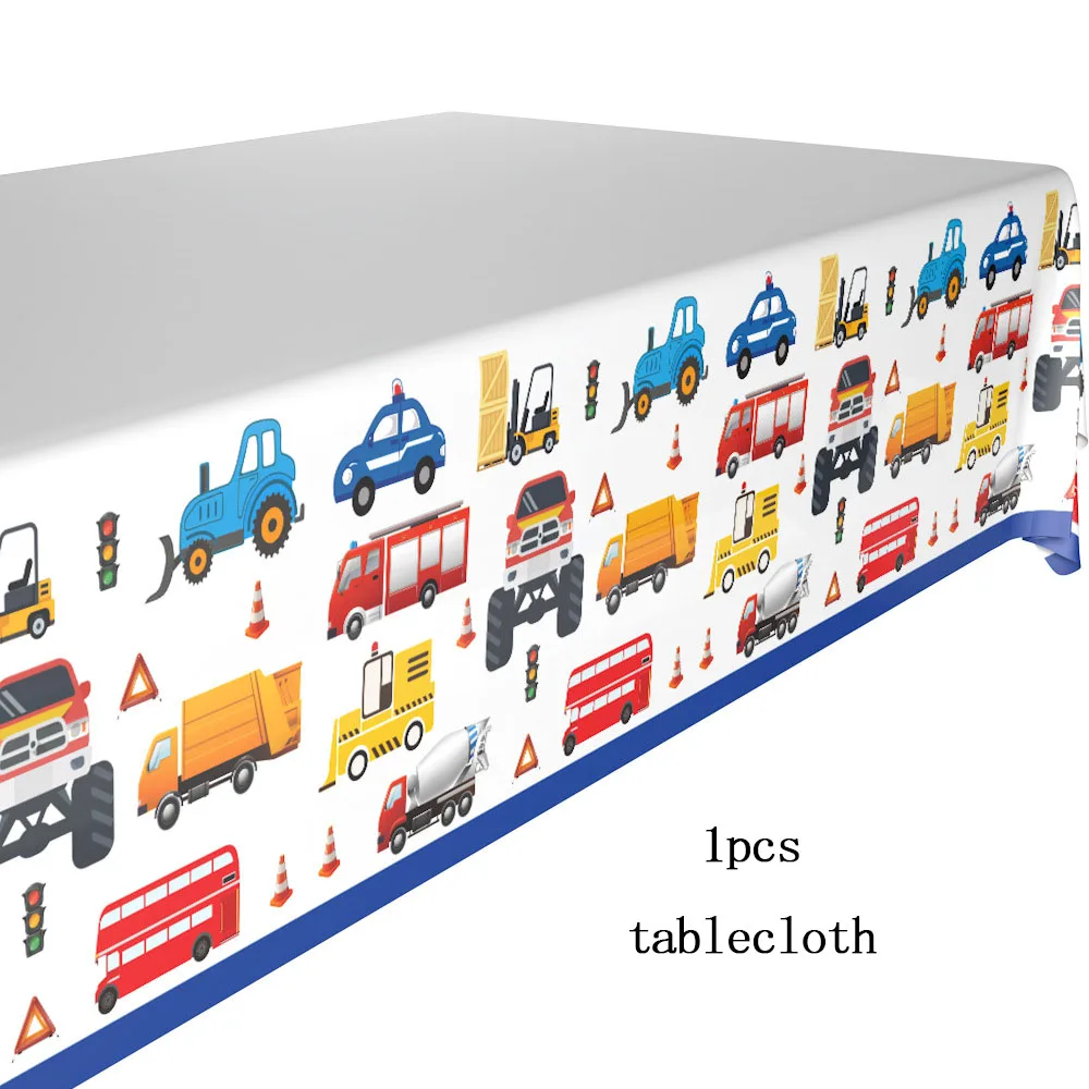 132*220 см одноразовая скатерть с мультяшным автомобилем, покрытие на стол для детского душа, декор для детской вечеринки на день рождения