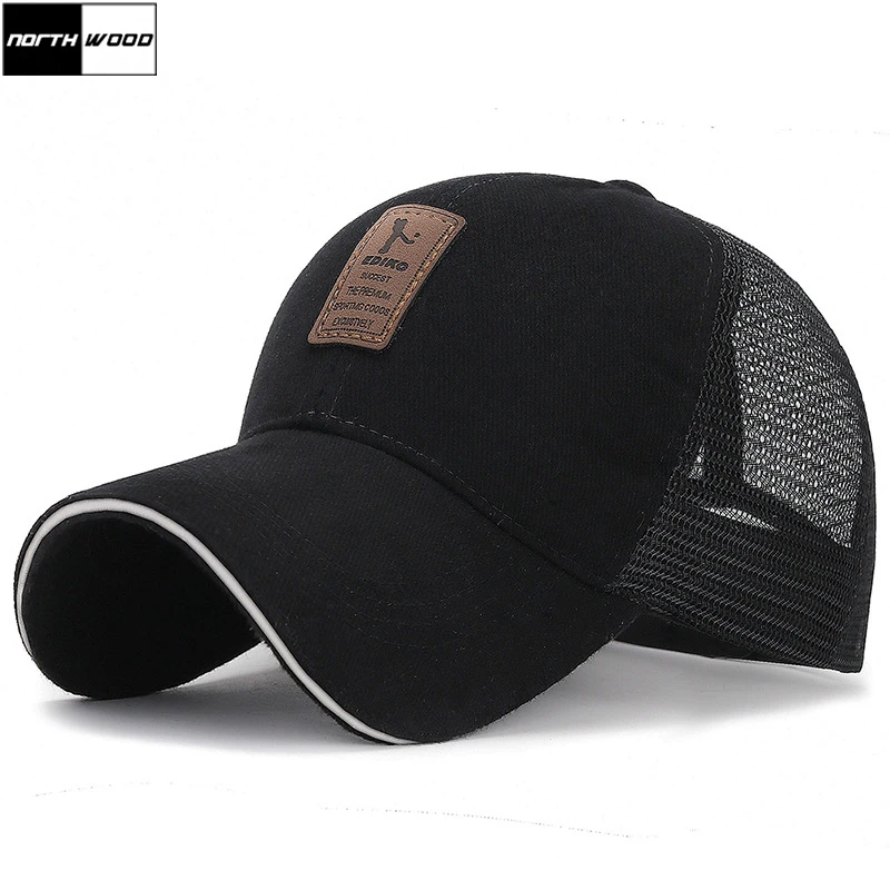 

[NORTHWOOD] New Summer Baseball Cap Mesh Cap Men Women Bone Snapback Trucker Cap Solid Dad Hat