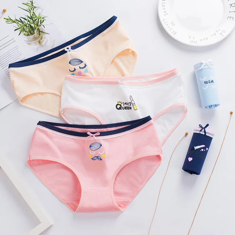 

Panties for women cotton Flamingo pattern print cute underwear girl briefs cartoon low waist underpants female panty 2019