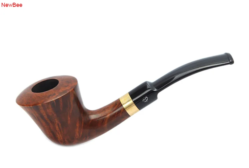 8 newbee free 10 smoking tools kit briar wood tobacco pipe for men good grain smoking pipe with acrylic saddle mouthpiece 9mm filter China wholesale