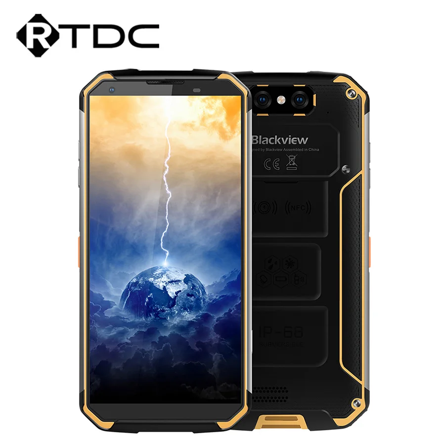 

Blackview BV9500 10000mAh IP68 Waterproof 16MP Camera NFC Wireless charger 5.7"18:9 4G RAM 64G ROM MT6763T Android 8.1 Phone