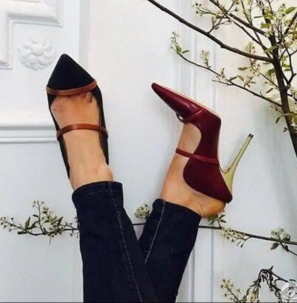 bright pointed heels
