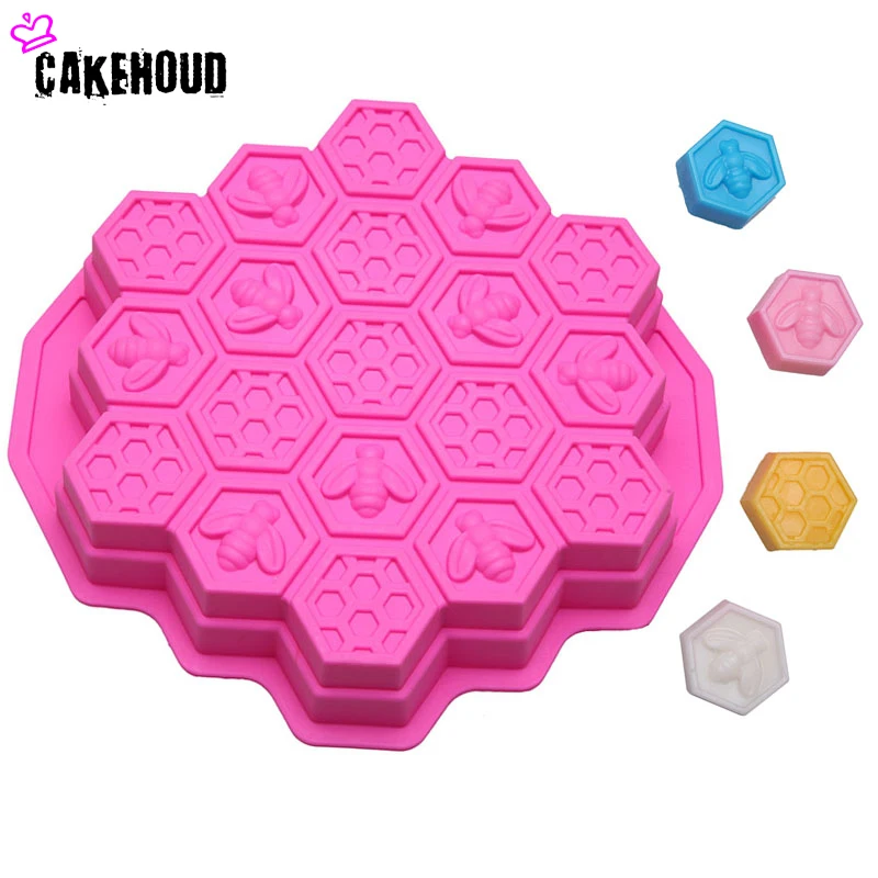 

2017Creative Design 3D19-Holes Beehive Shape Handmade Soap Mold Chocolate Fondant Handmade Soap Cake Mould Baking Mold DIY Tools