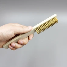 Медный провод латунь Briste деревянная ручка проволока скребок 208 мм для металлической очистки для lishao home improvement qiang