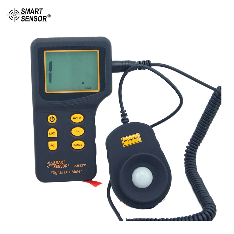 

Digital Light Lux Meter 200.000lux Luxmeter Luminometer Photometer Lux/FC Smart Sensor AR823