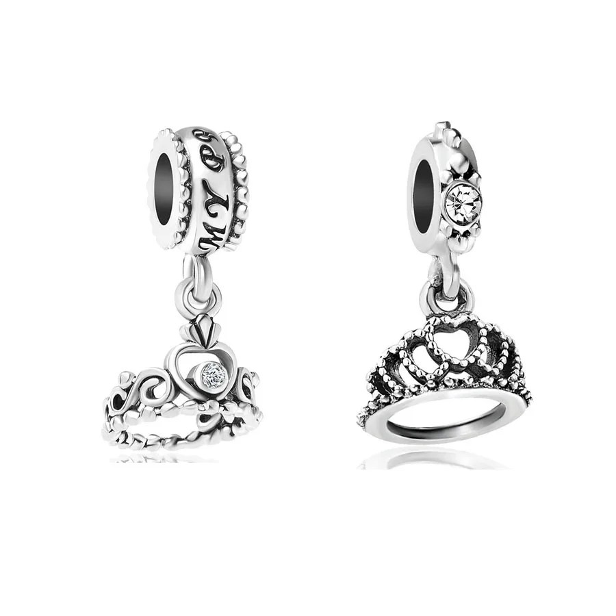 

2018 new free shipping 1pc crown hanging dangle bead charms for women Fits European pandora Charm Bracelets A103435
