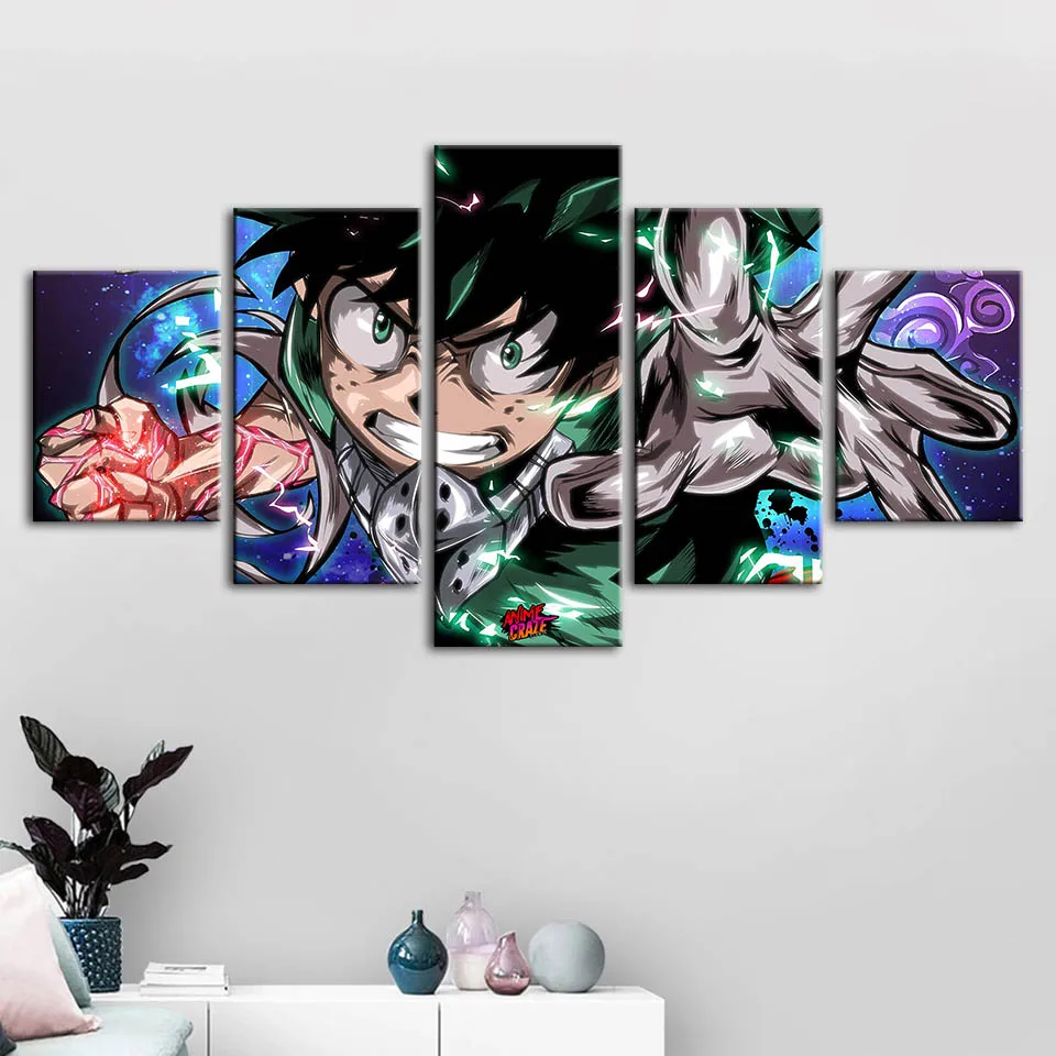 Wall Artwork Modular Paintings My Hero Academia Pictures Japan Anime Hd Prints Poster Canvas Living Room Home Decoration Framed