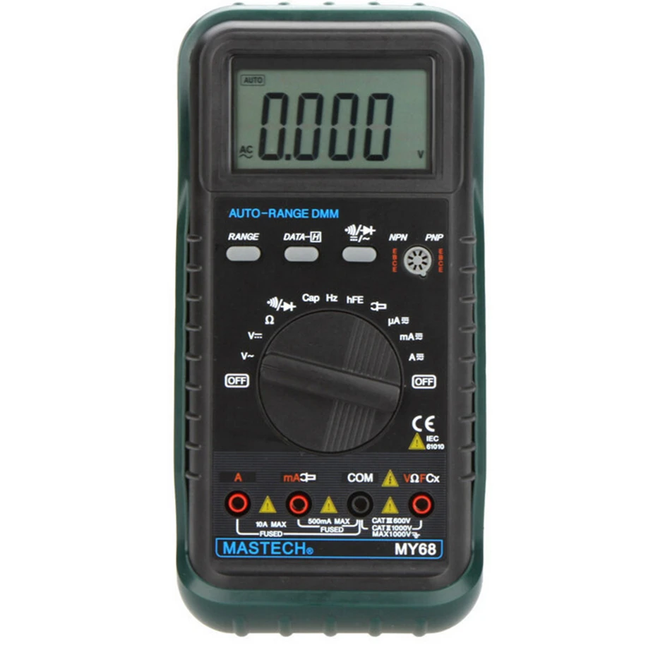 

HUAYI MY68 Handheld LCD Auto/manual Range DMM Digital Multimeter DC AC Voltage Current Capacitance Frequency Meter