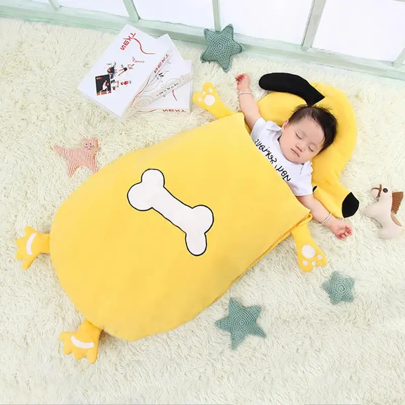 

Puppy Sleeping Bag Four Seasons Anti-Kick Cotton Cartoon Animal Shape Baby Sleeping Bag Warm Soft Newborn Children Sleeping Bag