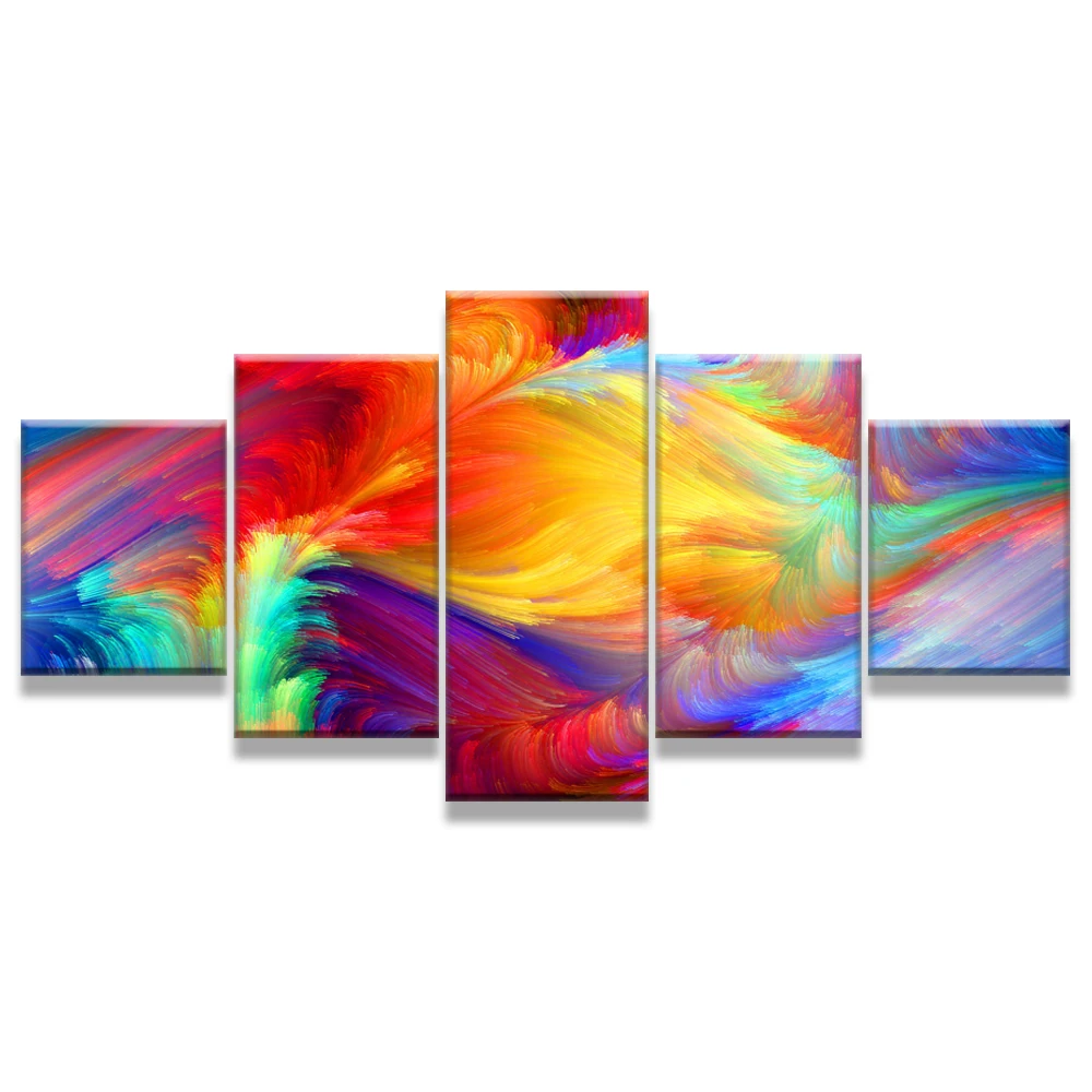 Canvas Art Abstract Painting the Rainbow Home Decoration Wall Pictures