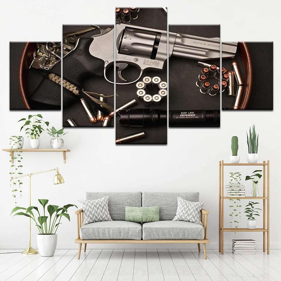 Wall Art Canvas Painting Arms Pistol HD Print Picture Weapons Revolver Bullet Bar restaurant Decor Living Room Home Decor Poster Wall Art Canvas Painting Arms Pistol HD Print Picture Weapons Revolver Bullet Bar restaurant Decor Living Room Home Decor Poster
