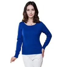 2016 Cashmere Sweater Women Sweaters and Pullovers Women Fashion O Neck Solid Color Long sleeve XXL Knitted Sweater