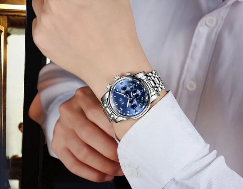 Лучший бренд класса люкс Для мужчин Мода Спорт военные кварцевые часы Для мужчин Бизнес Нержавеющая сталь Водонепроницаемый кварцевые