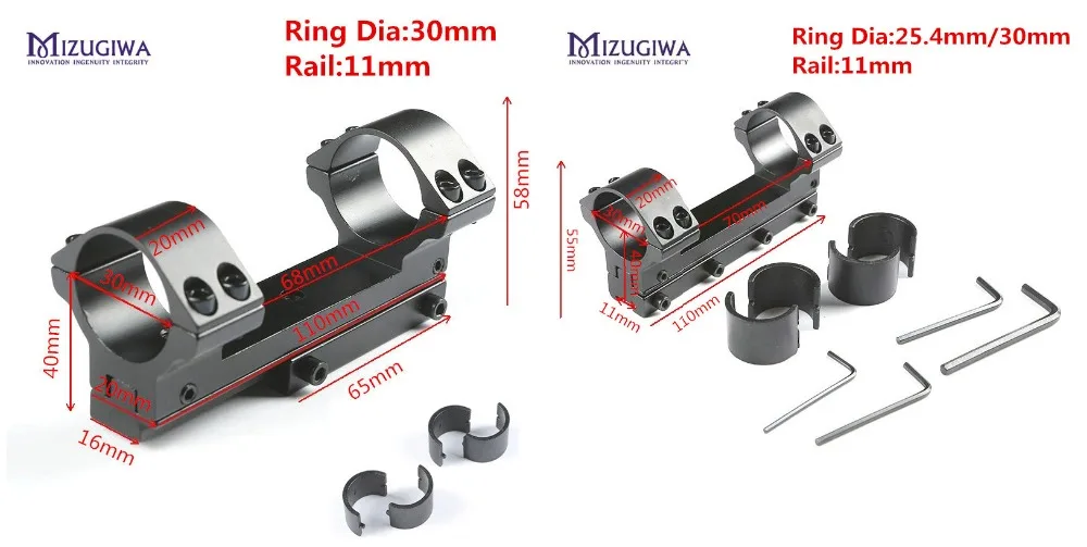 MIZUGIWA 25,4 мм/30 мм кольцо цельное крепление для прицела винтовки двойные кольца Picatiiny кольцо ласточкин хвост адаптер 11 мм Вивер рейка Охота Каза