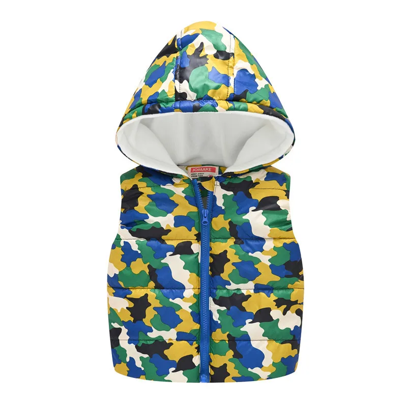 2022 Autumn Winter New Boys Girls Sleeveless Hooded Wool Vest Jacket Cartoon Print Coat Kids Warm Cashmere Vest Outwear Clothes leather jacket with hood