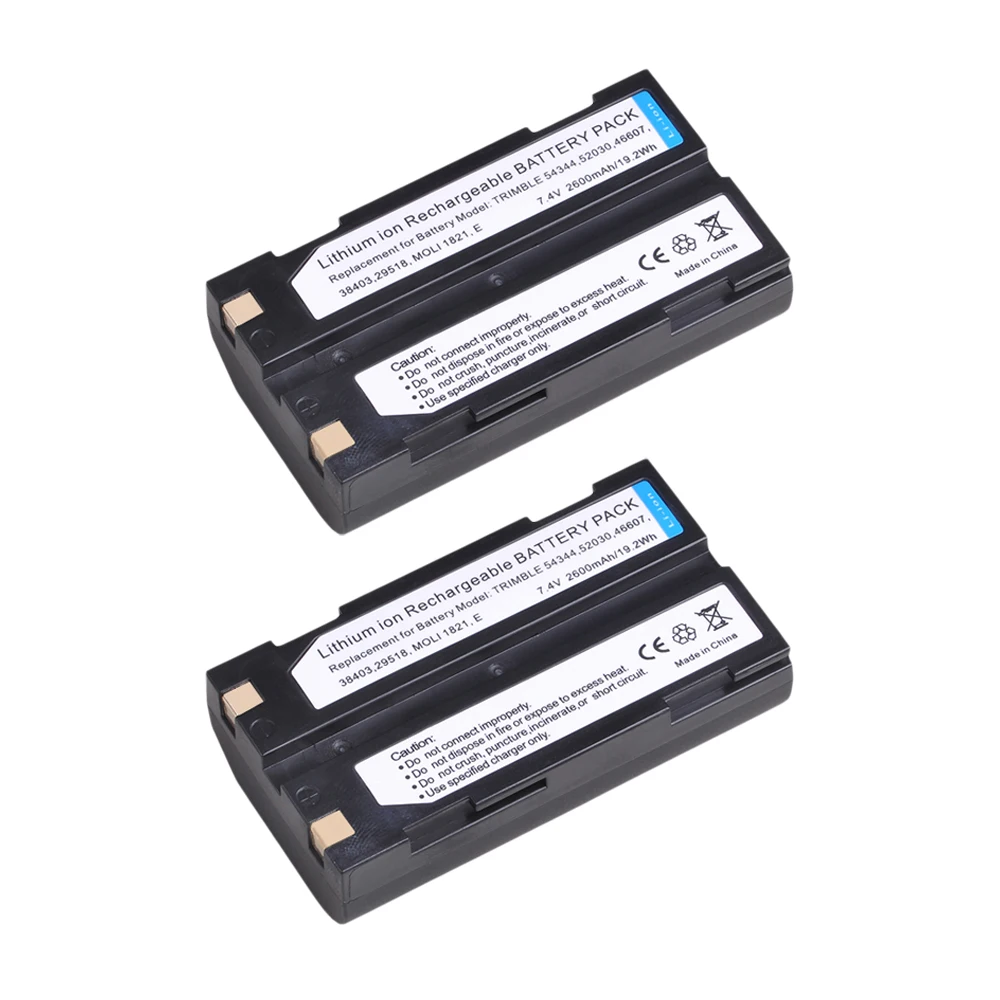 2 Pcs 7.4 V 2600 Mah 54344 Batteria Per Trimble 54344 29518 46607 52030 38403 R8 5700 5800 R6 R7 R8 R8 Gnss Mt1000 Ricevitore Gps