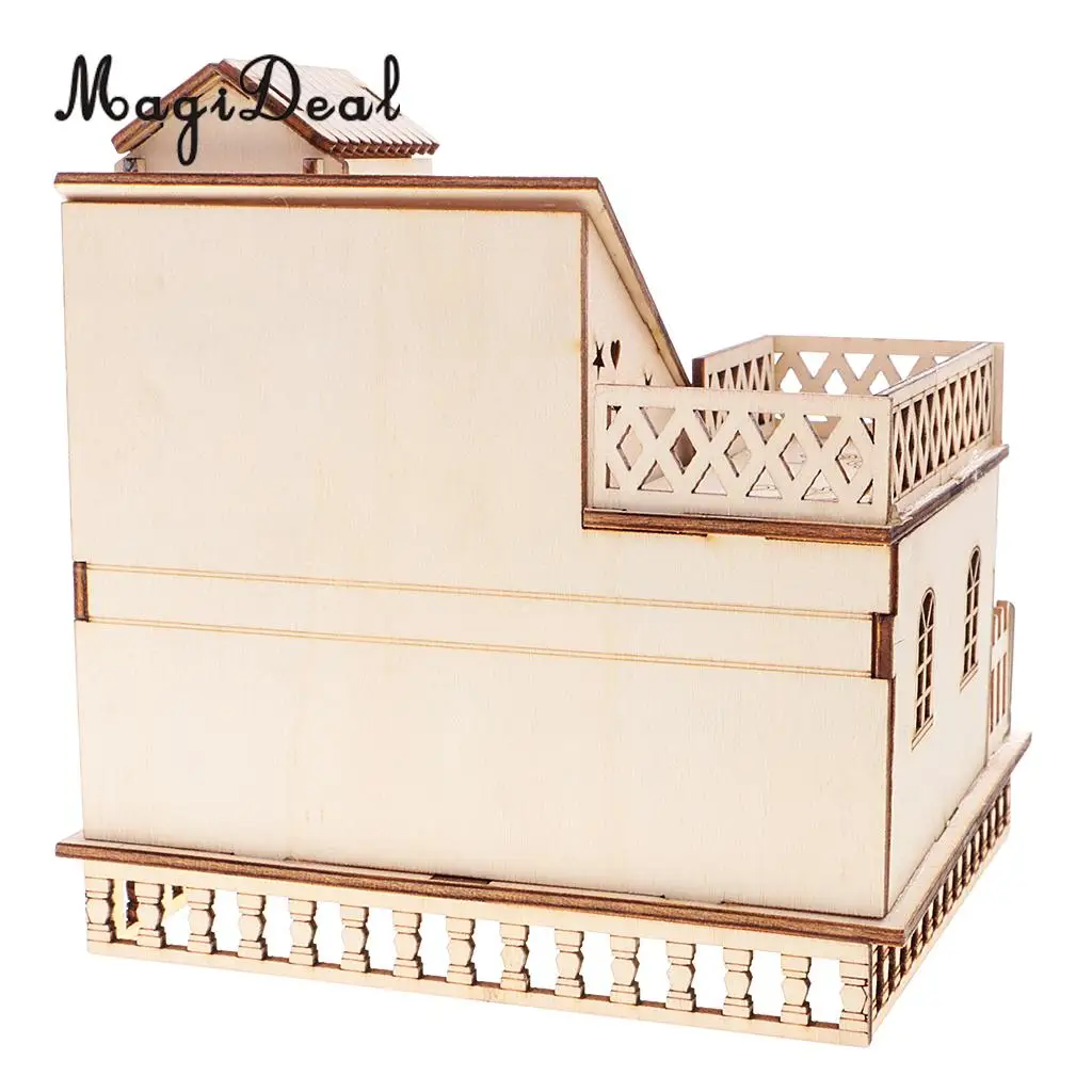 MagiDeal Wooden 3D China House Villa Model Construction with LED Lights Home Decor for Friends Lover Family Kids Birthday Gift