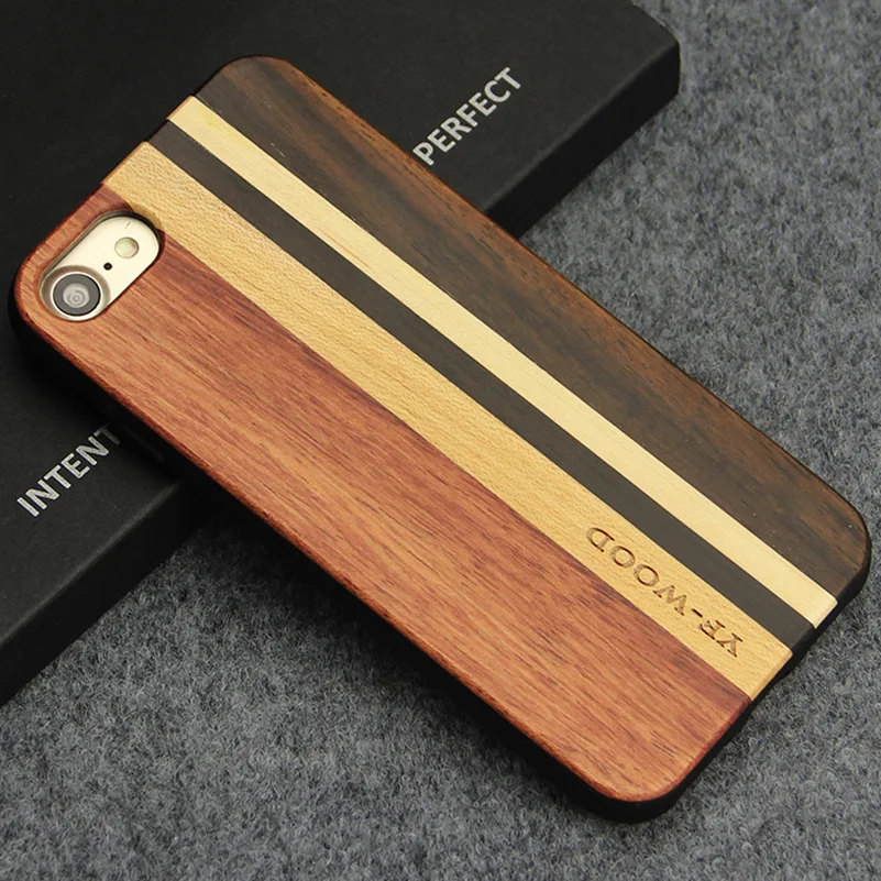 

Unique Natural Hardmade Wood Protective Case With Soft TPU Shockproof Protective Wooden Cover Cases for iPhone 7 4.7 inch