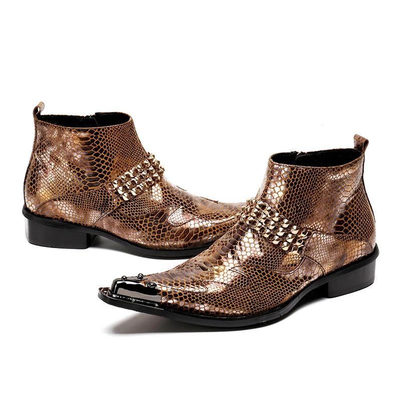 Mabaiwan/Черные Зимние ботильоны; мужские ковбойские сапоги в стиле милитари с заклепками; Мужская защитная обувь; модельные ботинки с острым носком на плоской резиновой подошве; обувь