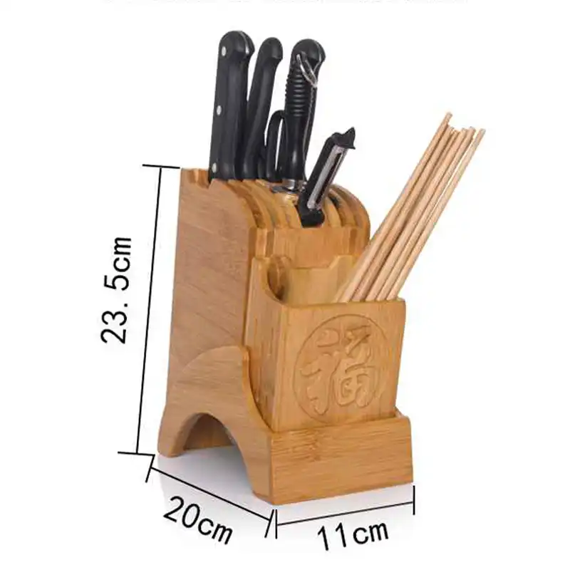Detail Feedback Questions About Creative Kitchen Knife Stand Holder Creative Kitchen Knife Stand Holder Wood Chef Storage Rack Bamboo Block Chinese Style Tableware
