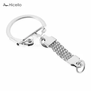 

10PCS Keychains Iron Silver Keyring Locking Clasp Key 35mm Chain 23*25mm clasp high quality Hicello Party Gift