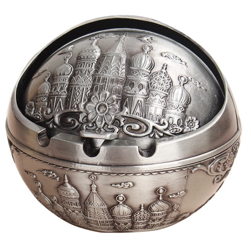 

Creative European Russia Vintage Practical Tobacco Cigarette Ashtray Portable Metal Ashtray Office Home Smoking Accessories C614