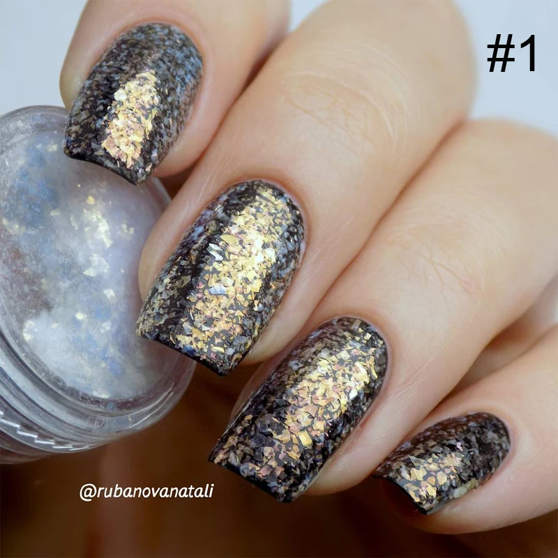 3ml/box Chrome Flakes Bling Nail Flecks Powder Nail Art Glitter Dust Galaxy Glitter Powder Solvent Resistant Glitter