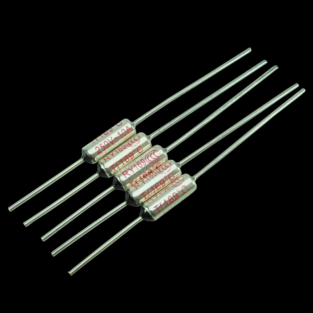10Pcs Thermal Fuse 10A 250V RY 169C Thermal Cutoffs Tf169C Degree