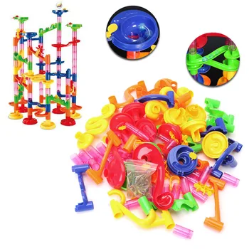 

2017Race Game Run Plastic Maze Balls Track House Building Block Toys 105Pcs/Set