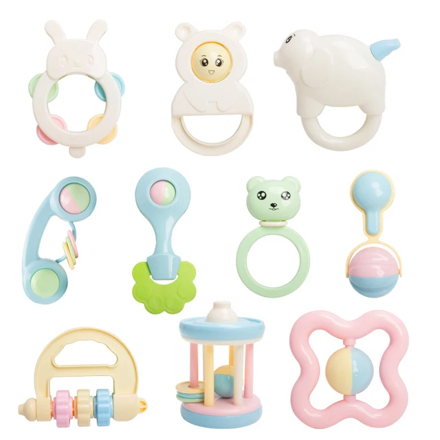 Feeding bottle Rattle sets 0 24 months baby toys Ring the bell teether