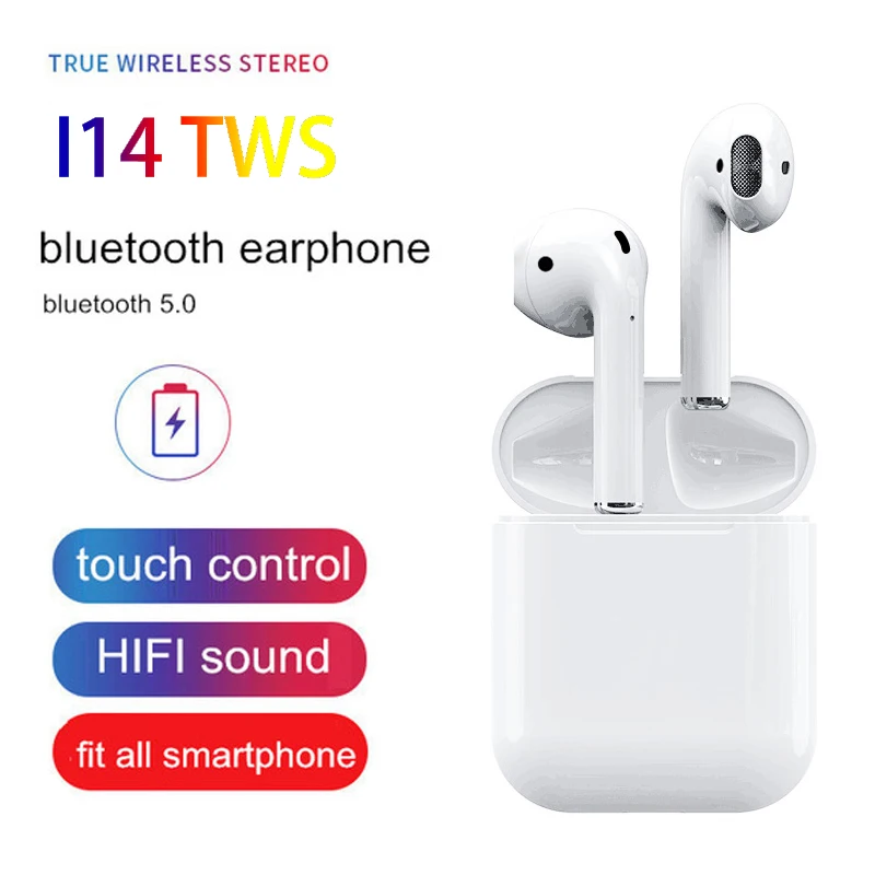 

Touch I14 TWS Bluetooth Wireless Earphones Sport Stereo Earbuds Headset PK Air LK 1:1 TE Pods I20 I30 Para Celular Elari M9