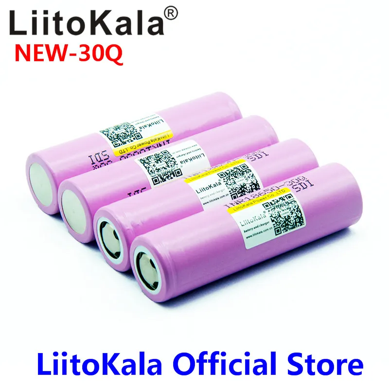 LiitoKala для нового INR18650 30Q 18650 3000mAh литиевая аккумуляторная батарея для высокоразрядных батарей - Цвет: 4pcs
