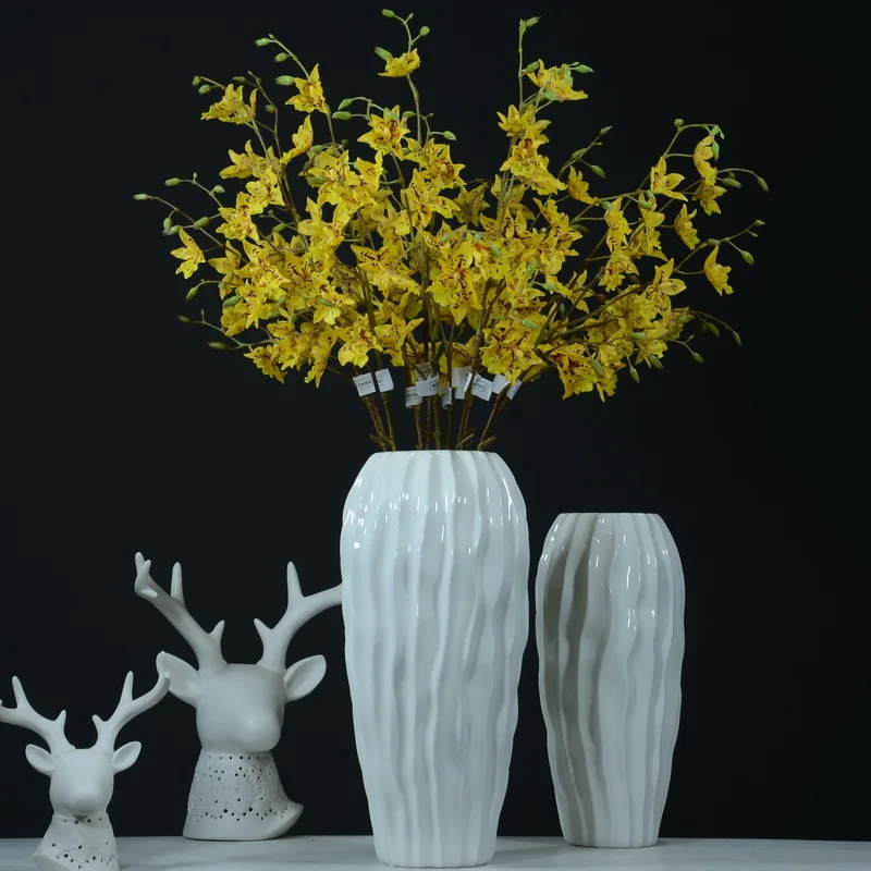 

Artificial Dancing Lady Orchid Flower Branches Fake Yellow Silk Orchids Stems for Centerpiece Party Decoration Home Floral Décor