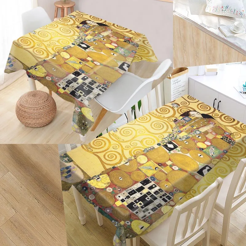  Shunqian Custom gustav klimt Tablecloth Square /Rectangular Tablecloth For Wedding Table Cloth Cove