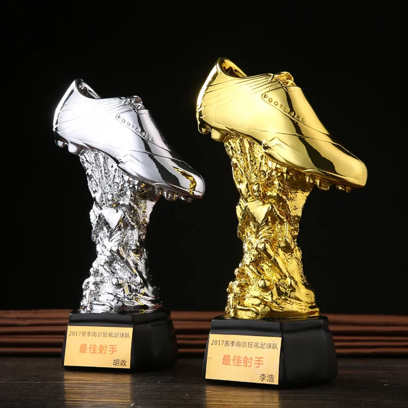 

World Cup Resin Football Golden Boot Trophy Sport Series Football Man Drawing Room Restaurant Resin Craftwork Decoration L2429