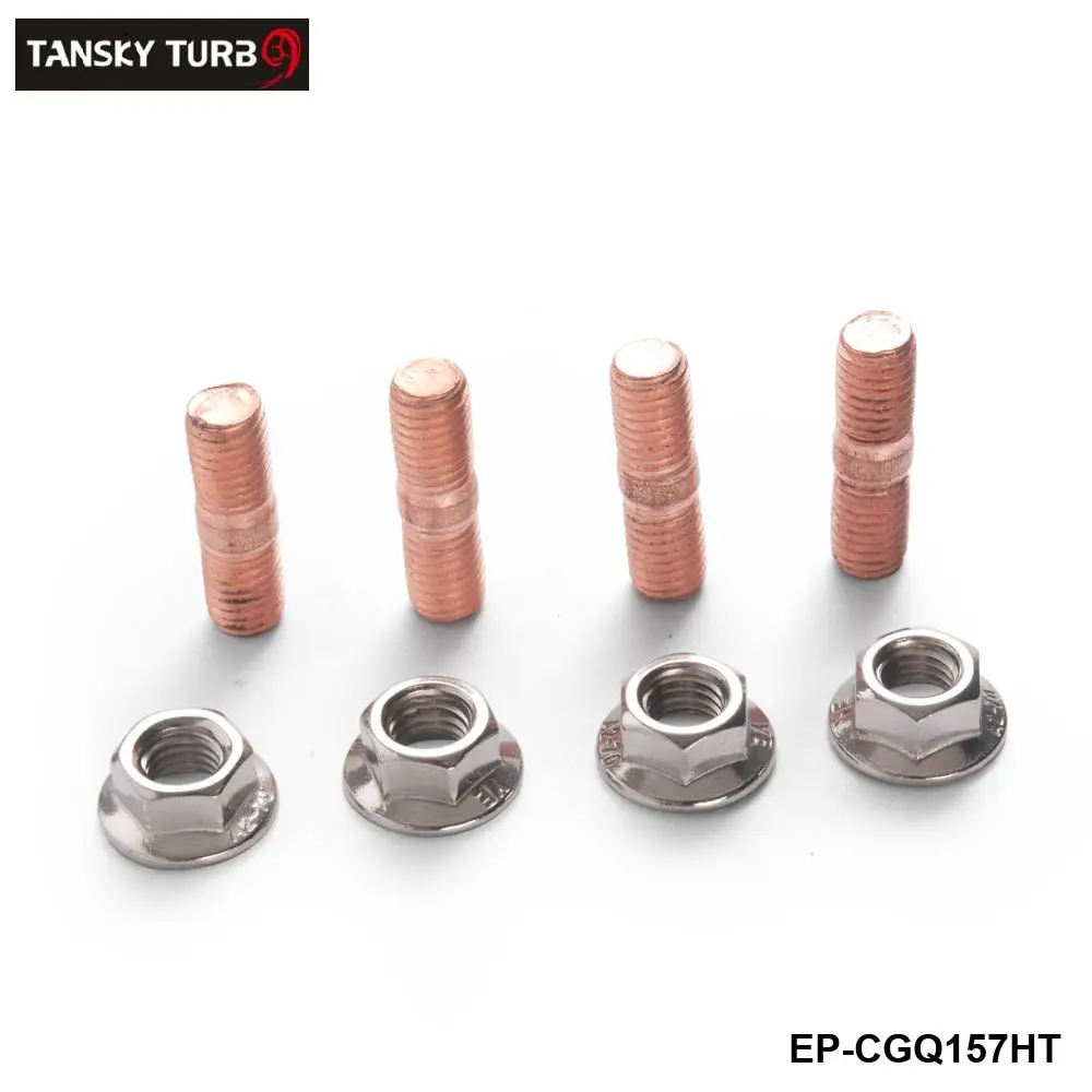 TANSKY - Epman Sport M10 x 1.50 Threaded Turbo Studs Kit Flange Nuts High Strength T3 T4 T6 Set of 4 EP-CGQ157HT