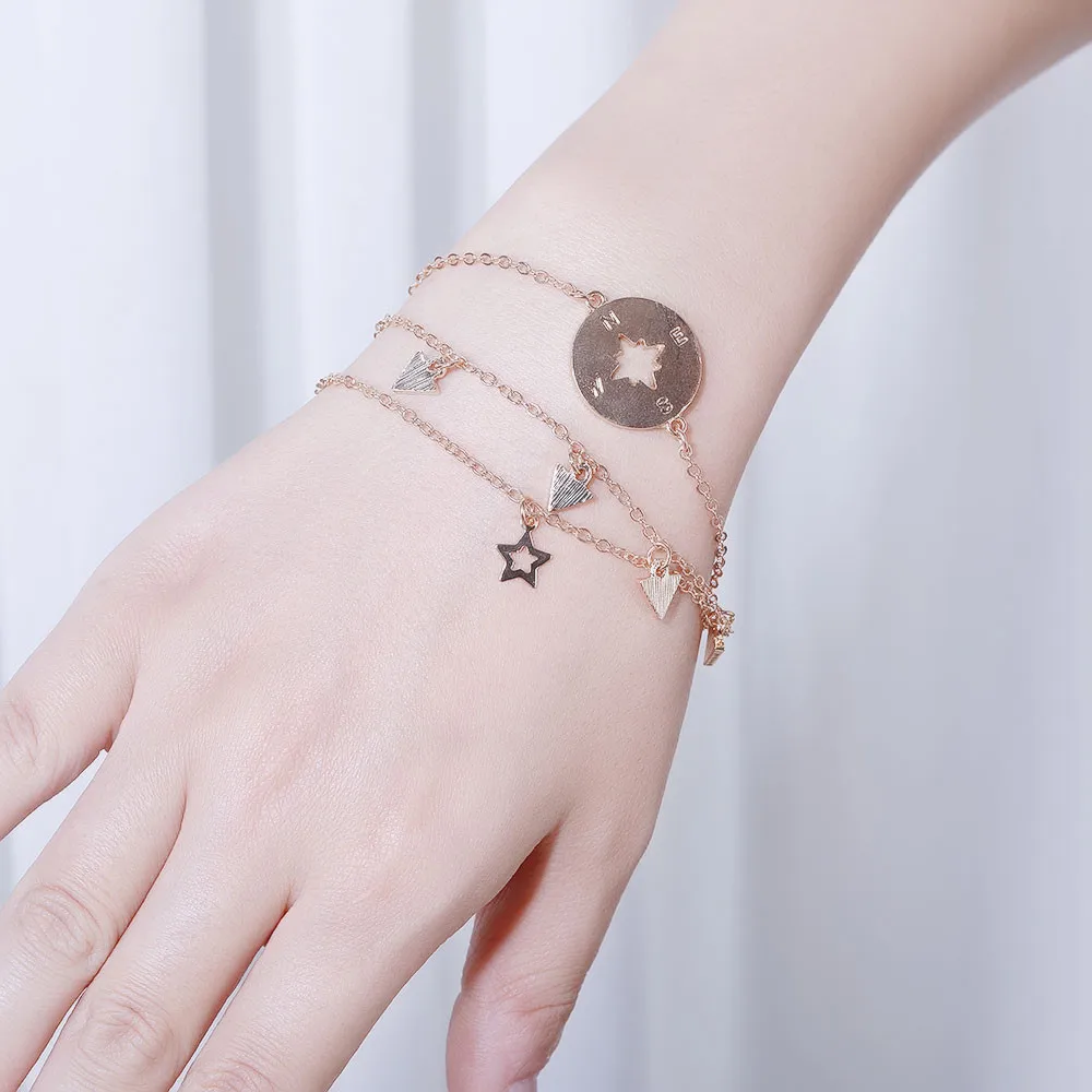 

Hot Fashion Jewelry Bracelets Simple Ethnic Style Bracelet Retro Female Creative Glod Bracelet Temperament Chain Bracelets #W