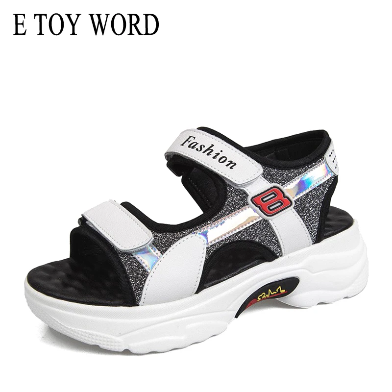 

E TOY WORD Sandals female summer 2019 New Women's fashion wild Wedge Sandals Increase platform Shoes beach Women's Sandals