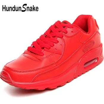 

Hundunsnake Air Cushion Women Sport Shoes Red Ladies Sports Shoes Men Running Shoes Woman Leather Women's Sneakers Trainers T6