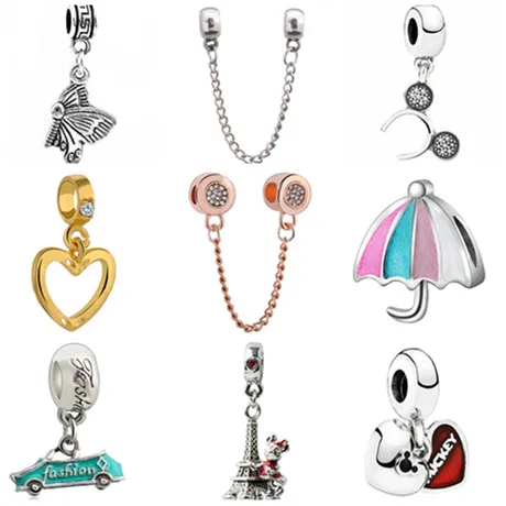 

Maxi Enamel Leaf Hearts Sector Car Crown Bear Beads Charms Fit Pandora Bracelets Necklaces for Women Hot Sale Jewelry Handmade