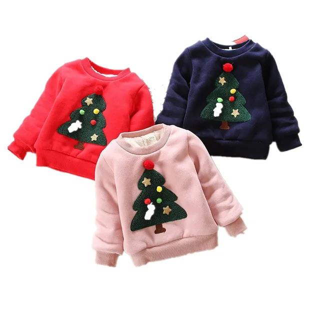 2017 winter children kids boys girls christmas sweater baby plus velvet thick sweat girls christmas tree - Girls Christmas Sweater 2017 winter children kids boys girls christmas sweater baby plus velvet thick sweat girls christmas tree - Girls Christmas Sweater